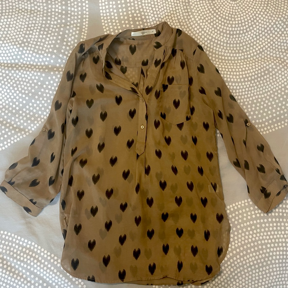 Sheer heart print top